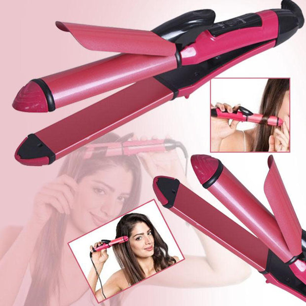 2 In 1 Hair Straightener & Curler